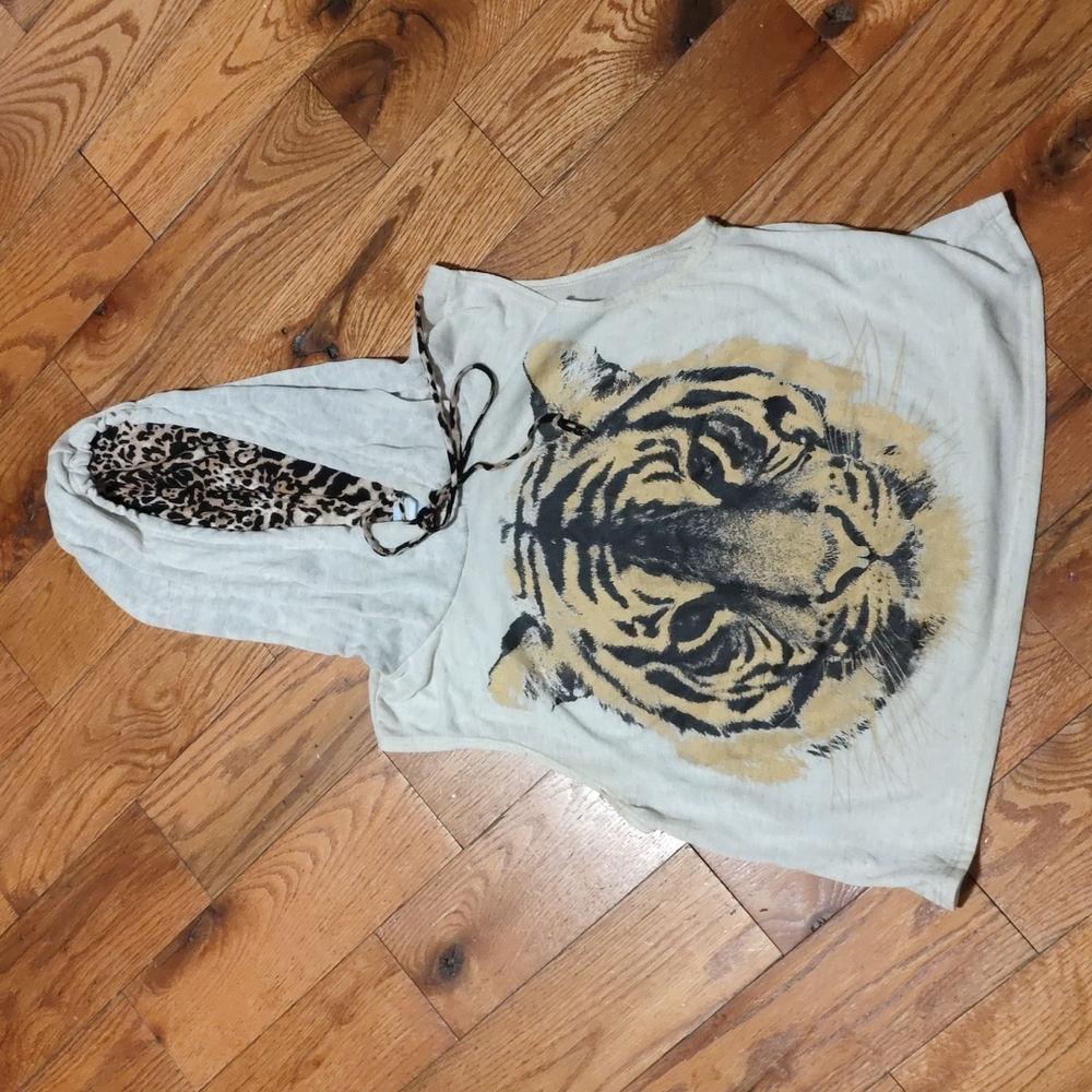 🐯Tiger crop hoodie tank